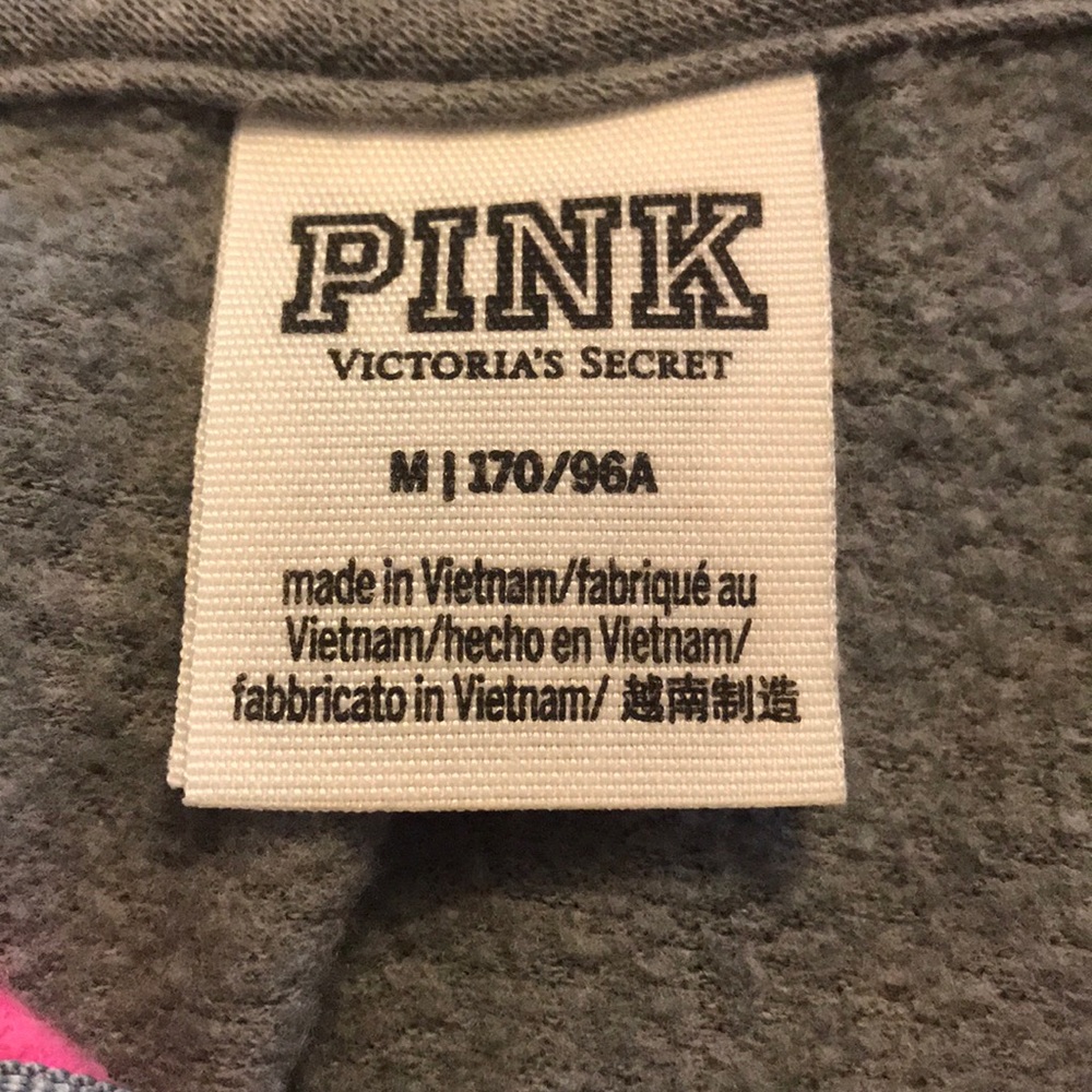 PINK Victoria’s Secret Striped Zipper Sweatshirt M - Picture 4 of 6